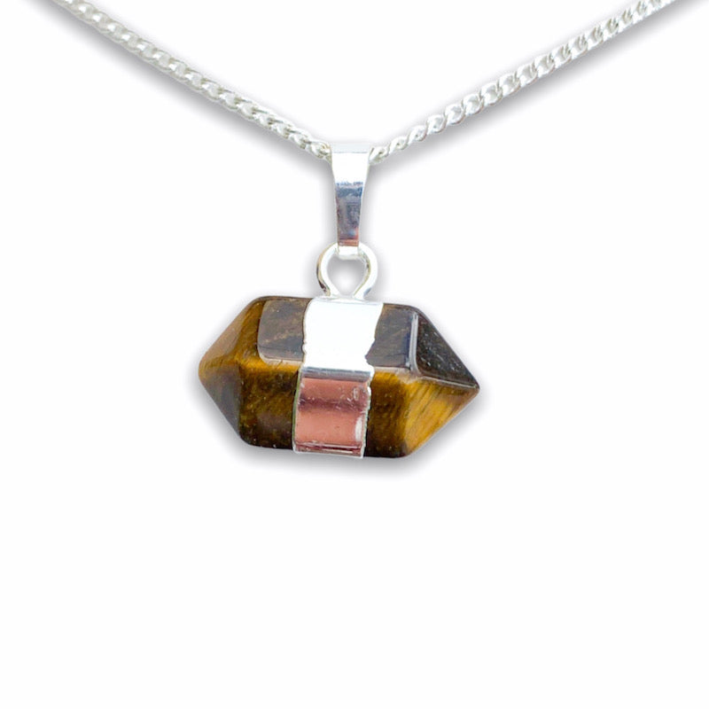 Tiger Eye Stone Pendant Handmade Crystal Necklace - Magic Crystals - Stone Necklace