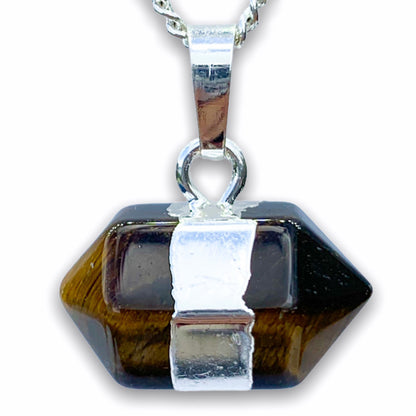 Tiger Eye Stone Pendant Handmade Crystal Necklace - Magic Crystals - Stone Necklace