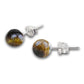    Yellow-Tiger-Eye--Stud-Beaded-Earrings-Magic-Crystals-Stud-Earrings-8mm . Minimaliat atud earrings for women