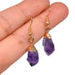 Gold dipped - Amethyst earring - Golden. Shop for beautiful Natural Raw Amethyst Dangling Earrings, Gold Dipped with Matching Pendant. Excellent choice for women. available with FREE SHIPPING and in gold. Find a Gold Amethyst Necklace or Gold Amethyst Necklace when you shop at Magic Crystals. February birthstone.