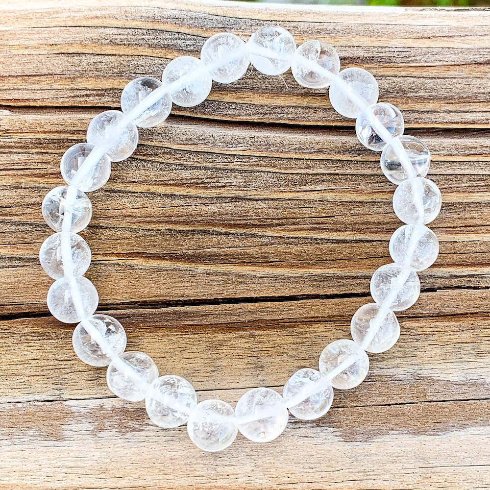Clear Quartz Bead Stone Bracelet - Quartz Jewelry - Magic crystals