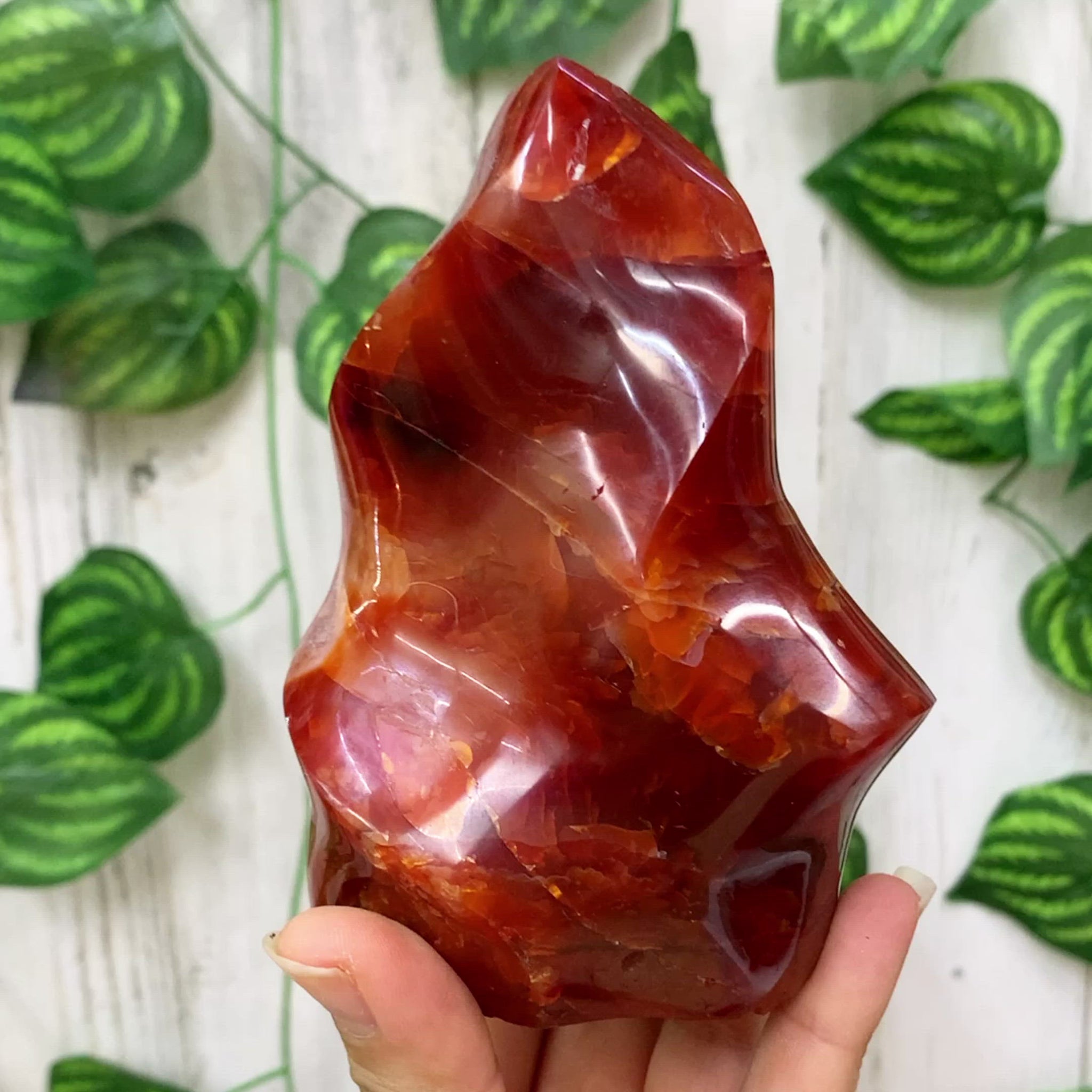 Looking for genuine and stunning Carnelian Crystal Flame? Shop at Magic Crystals for polished cut base carnelian. We only carry 'AAA' Quality Carnelian from India and Madagascar. Red Crystal - C - Tower for reiki Healing. Free Standing Crystal, Beautiful Display Crystal with FREE SHIPPING AVAILABLE.