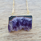 18k Gold 925 Raw Amethyst Stone Necklace-Necklaces-Magic Crystals