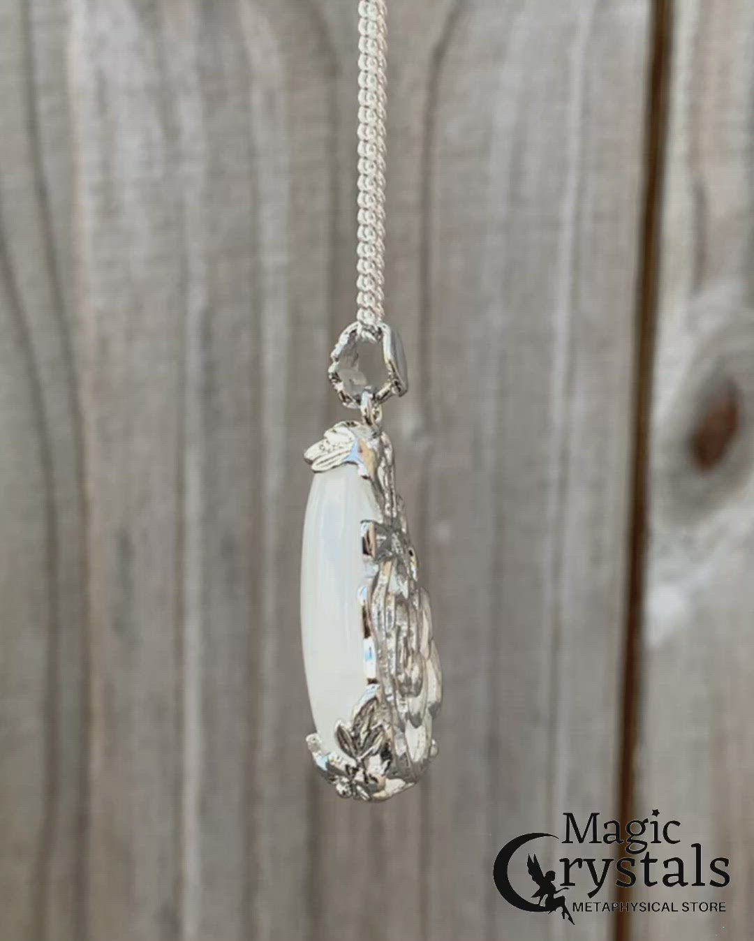 Clear Quartz Stone Handmade Tear Drop Flower Necklace Magic Crystal miami store