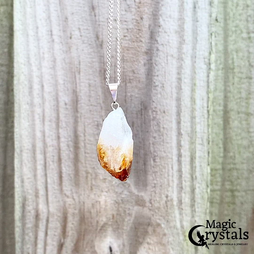 Shop Raw Citrine Point Pendant Necklace. Looking for citrine necklaces? Citrine Jewelry? Find quality citrine gemstone when you shop at Magic Crystals gemstone and crystals store. Citrine is a solar plexus chakra stone used metaphysically to increase. Raw Citrine Necklace, November Birthstone Necklace.