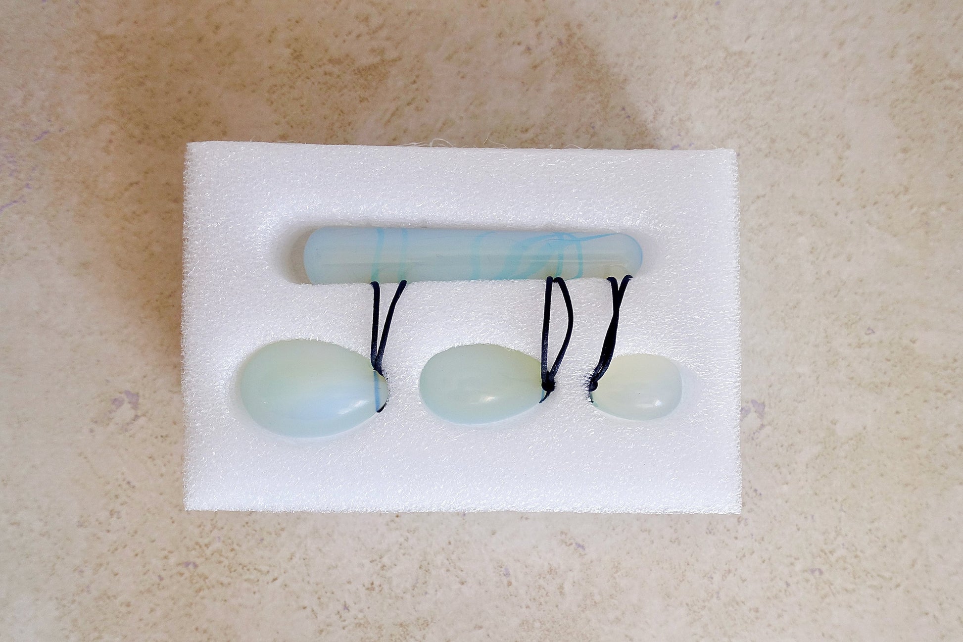 Opalite Stone Yoni Eggs Set and Massage Wand-YONI EGGS-Magic Crystals