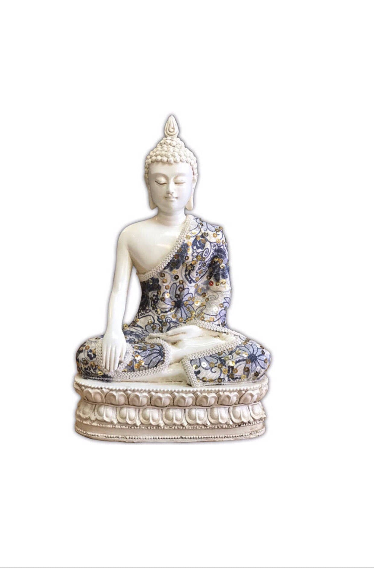 Enlightened White Buddha - Bhumisparsha Mudra-Buddha Statues-Magic Crystals