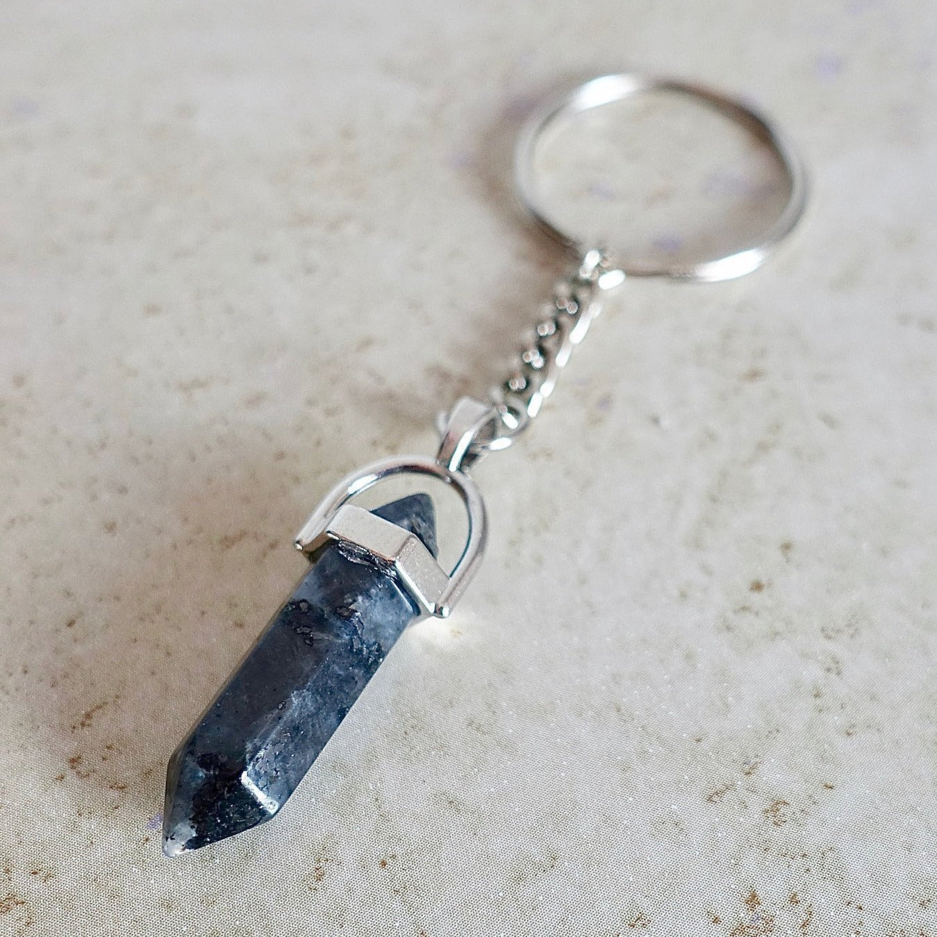 Larvikite Labradorite Double Point Keychain-Keychains-Magic Crystals