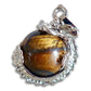 Yellow Tiger Eye Sphere Dragon Pendant Necklace - Dragon Necklace - Magic Crystals