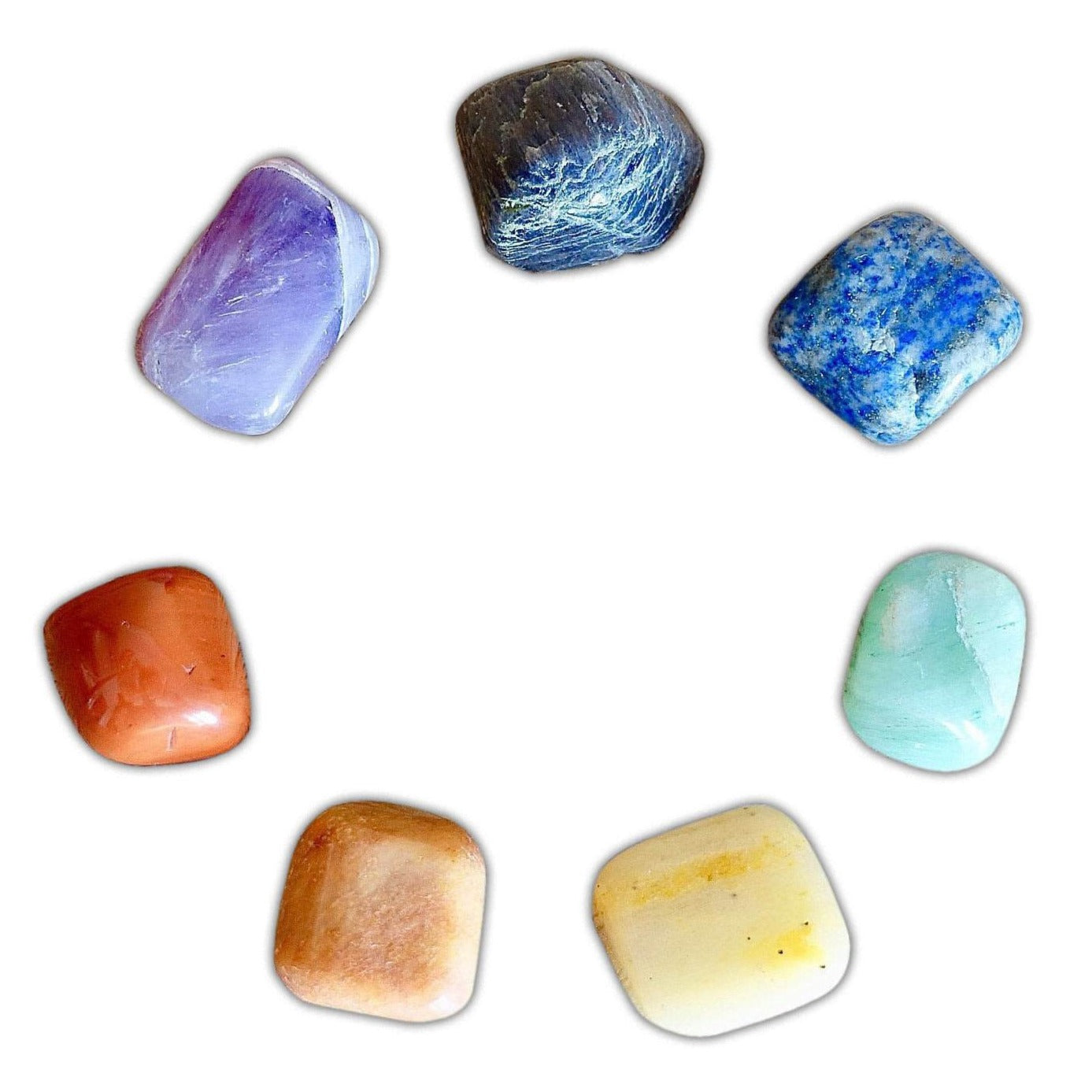 7 Chakra Tumbled Stone Natural Polished Rock Set-Chakra Sets-Magic Crystals