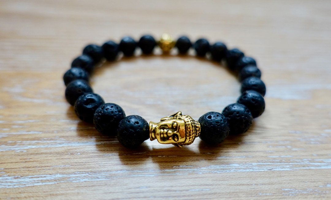 Lava Stone Buddha Bracelet-Bracelets-Magic Crystals